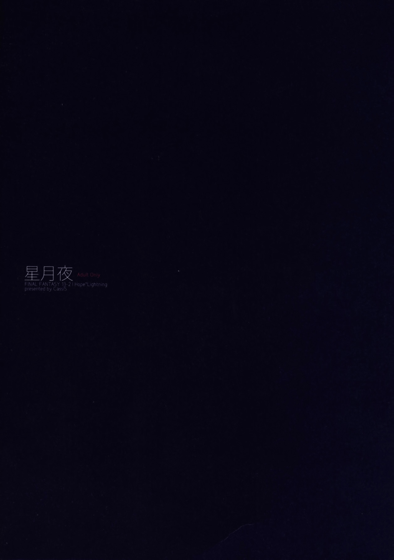 (C84) [CassiS (RIOKO)] Hoshizukiyo (FInal Fantasy XIII-2) [Chinese] (C84) [CassiS (りおこ)] 星月夜 (ファイナルファンタジー XIII-2) [中国翻訳]